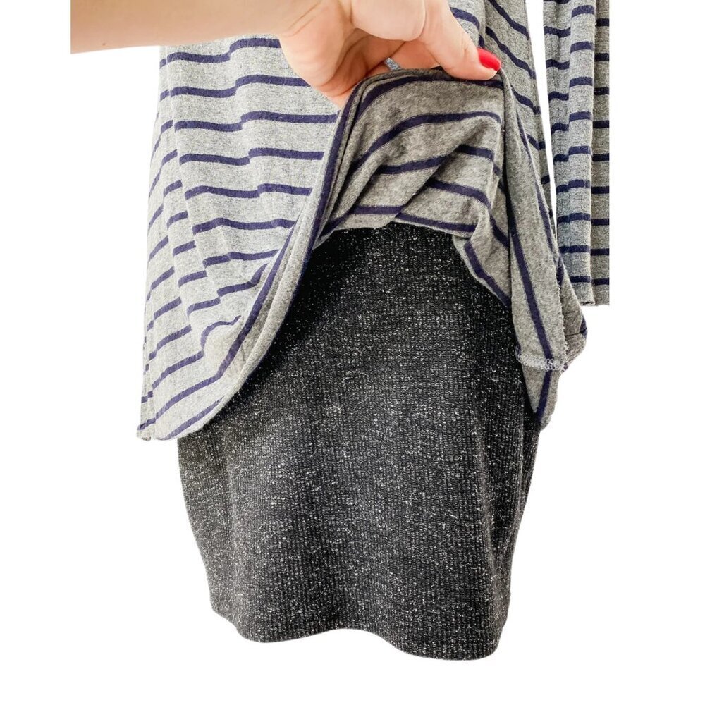 Anthropologie Bailey 44 Navy & Gray Striped Turtleneck Layered Dress - Picture 8 of 8
